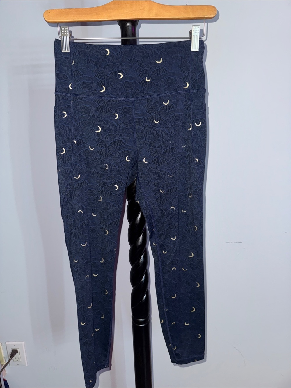 Navy Moon Print Leggings 7.1T
